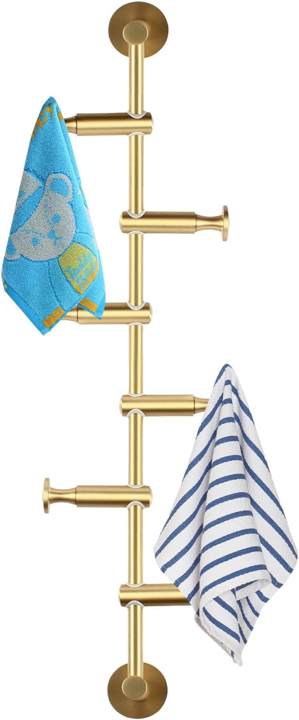 Vertical Coat Rack Wall Mounted, 6 Hooks Wall Mount Coat Hooks Coat Rack for ...