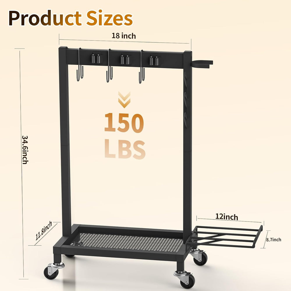 Broom Holder with Cleaning Supplies Organizer, 18" Wx11.8 Dx34.6 H
