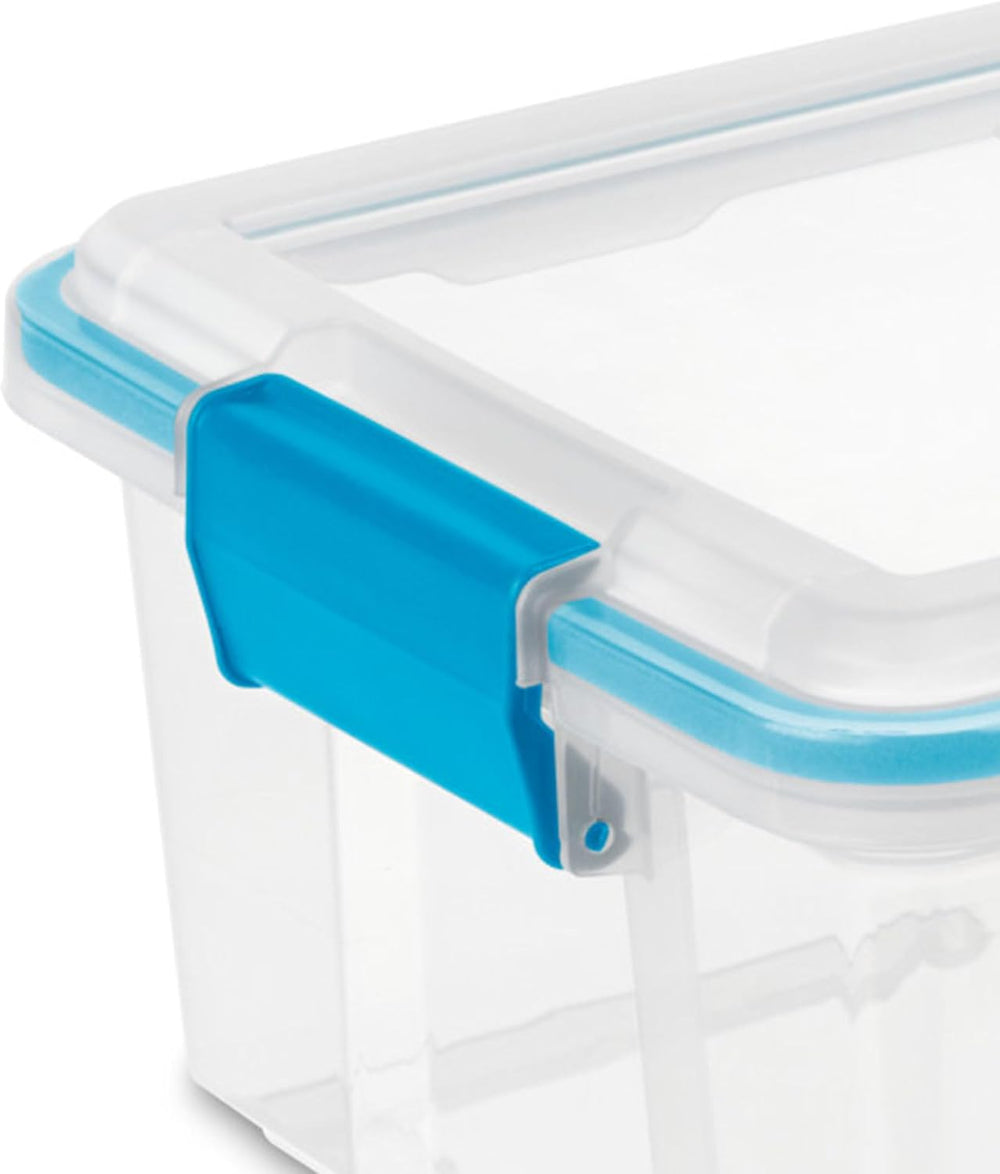 Sterilite Gasket Storage Box with Lids for Home & Office, 12 Quart, 6-Pack