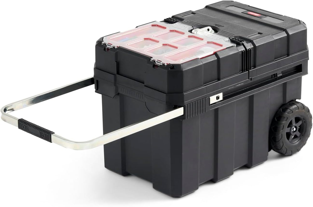 Keter Masterloader Resin Rolling Tool Box with Locking System and Removable B...