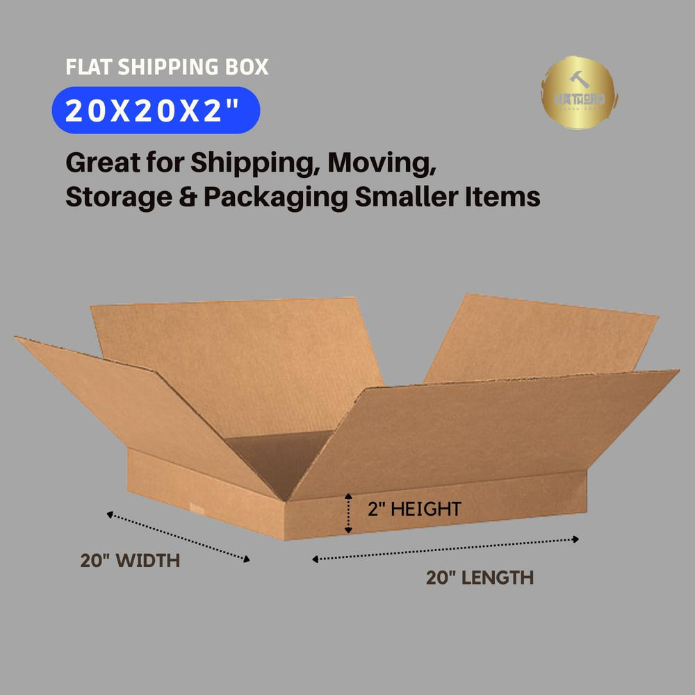 (20 Pack) 20"L x 20"W x 2"H Flat Corrugated Cardboard Shipping...
