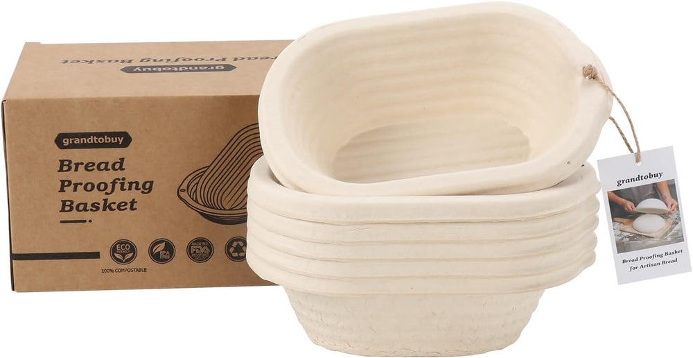 6-Pack 8 Inch Oval Sourdough Bread Proofing Basket