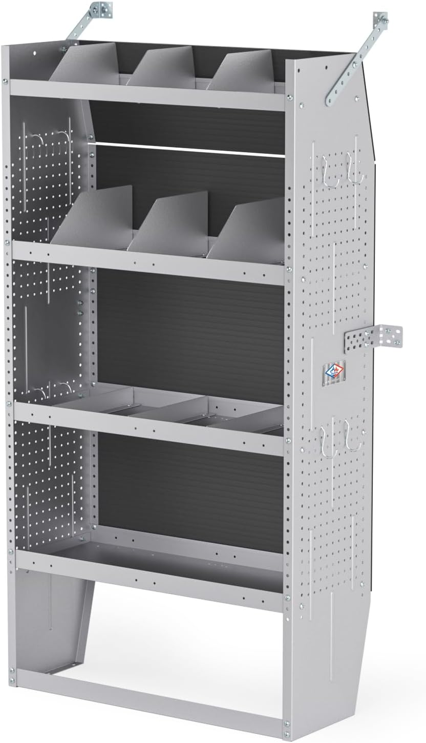 AA Products SH-6003 Steel Mid/High Roof Van Shelving Storage System Fits Tran...