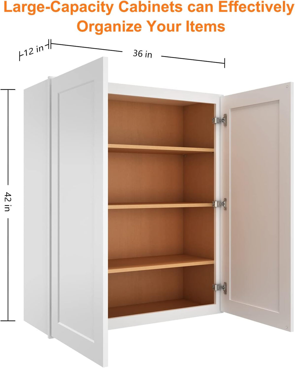 ROOMTEC RTA Wood Wall-Mounted Cabinet,Bathroom Medicine Cabinet