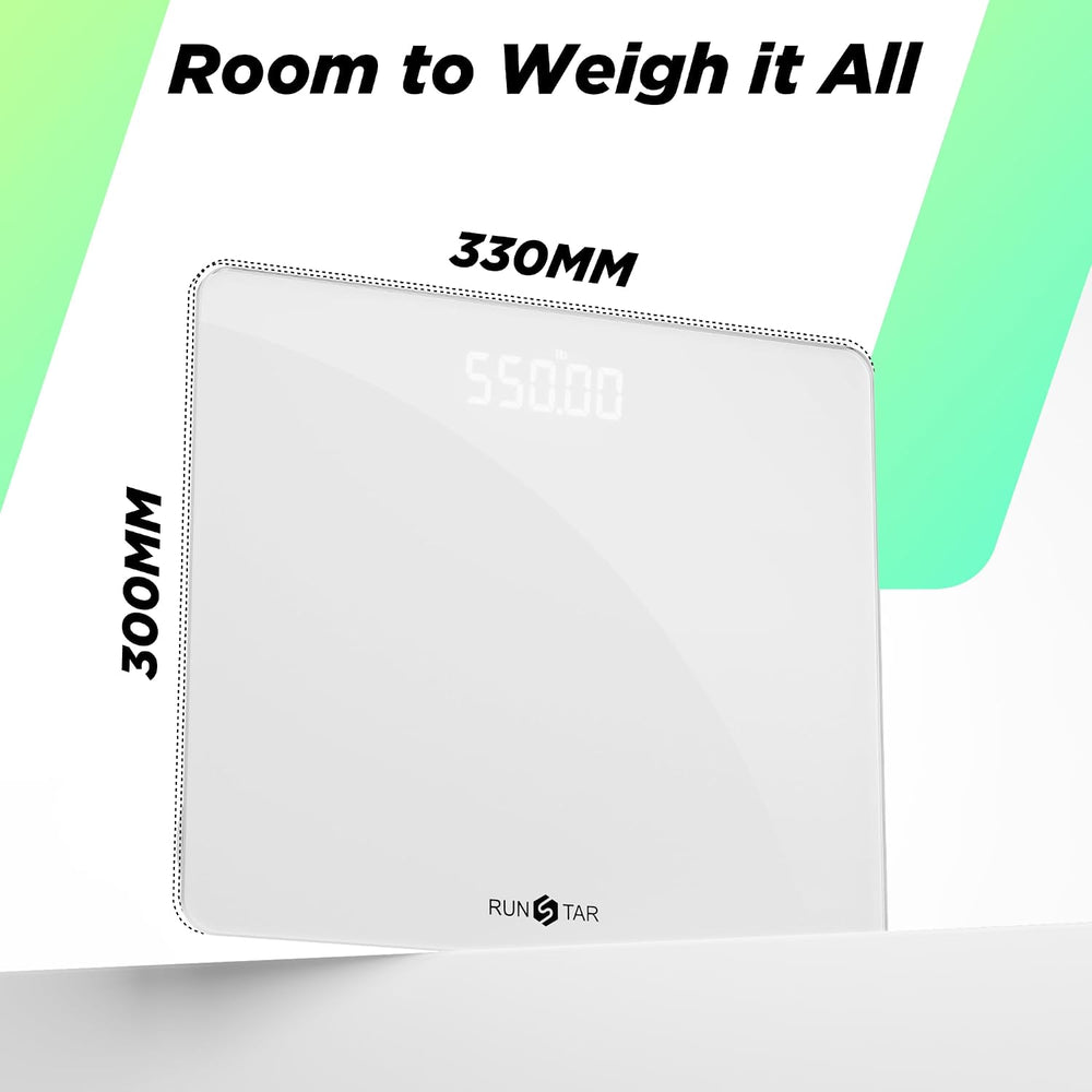550lb Scale for Body Weight with Ultra-Wide Platform and Large LED Bezel-Less...