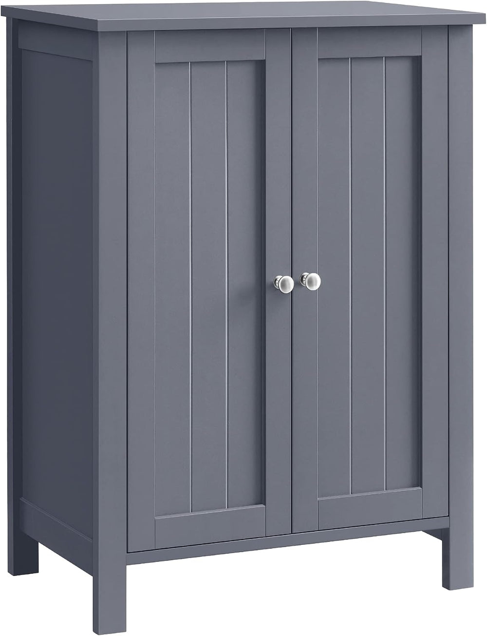 VASAGLE Bathroom Floor Storage Cabinet, 2 Adjustable Shelves,Slate Gray