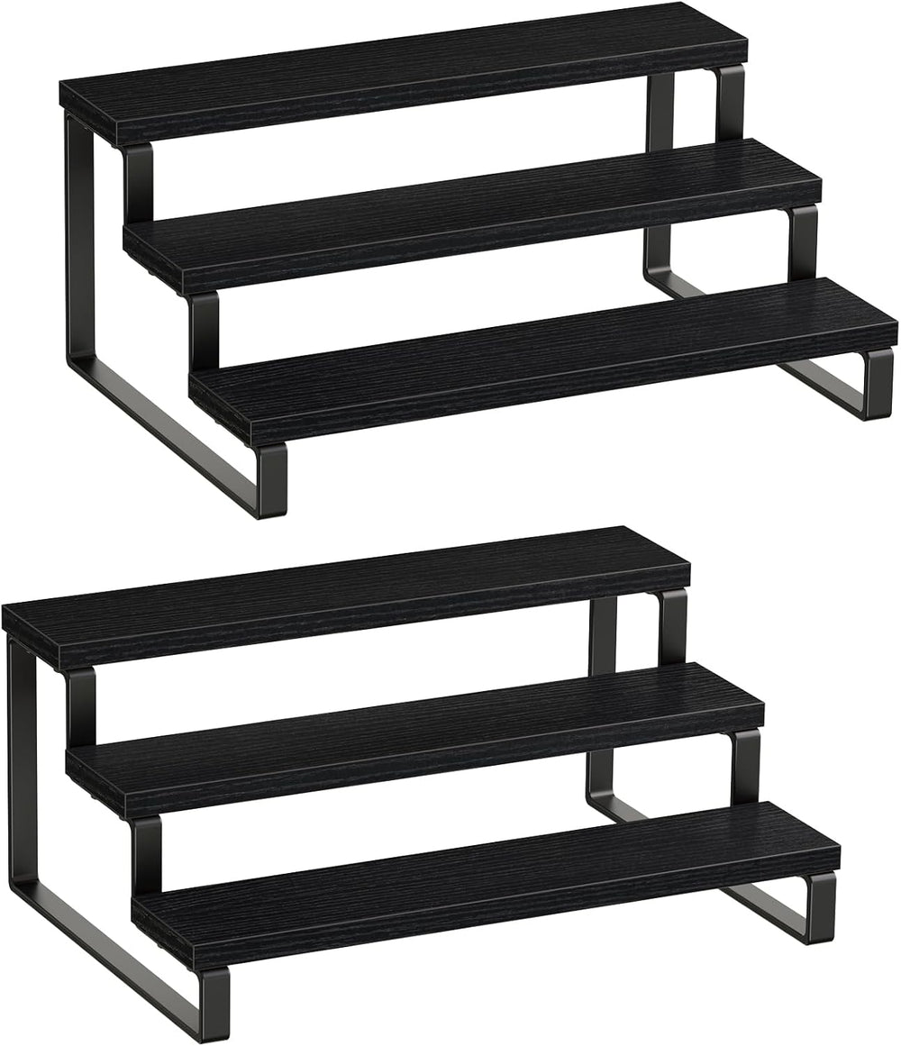 Giikin 3 Tier Spice Rack, Set of 2 Wooden Spice Rack for Countertop, Cabinet ...