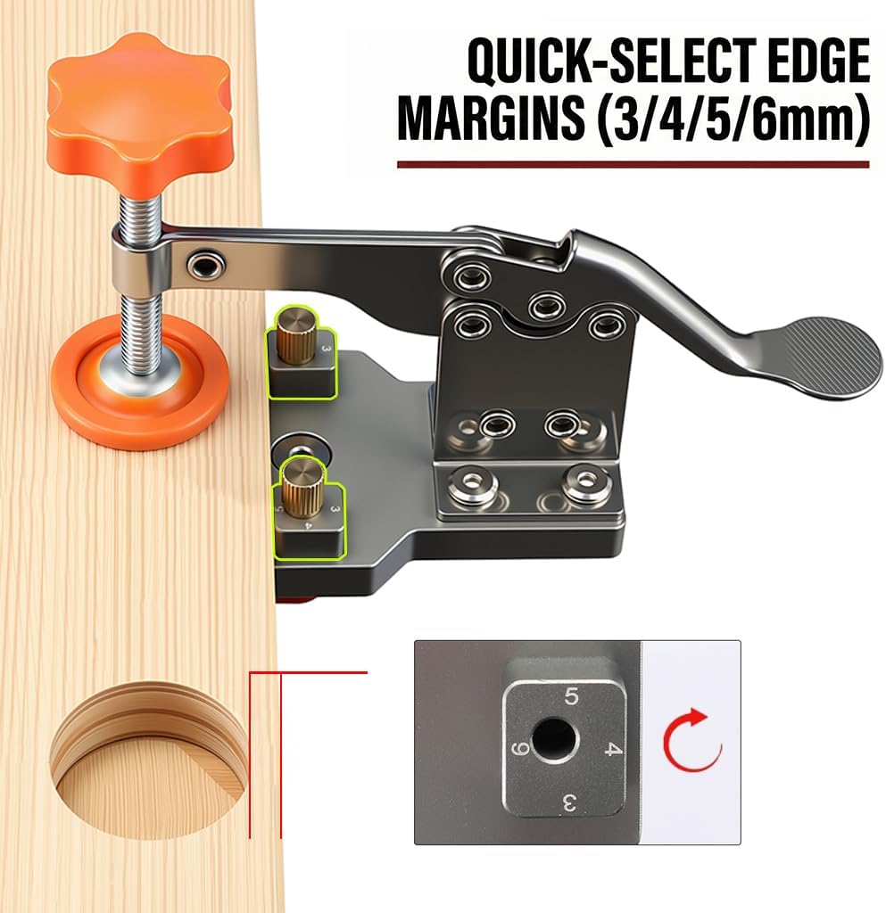 RUITOOL 35mm Concealed Hinge Jig System, Cabinet Door Mounting Jig & Door...