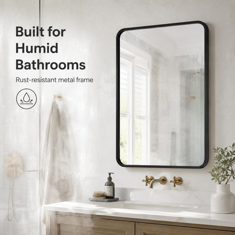 2-Pack Black Bathroom Mirrors for Over Sink 24 x 36 Inch