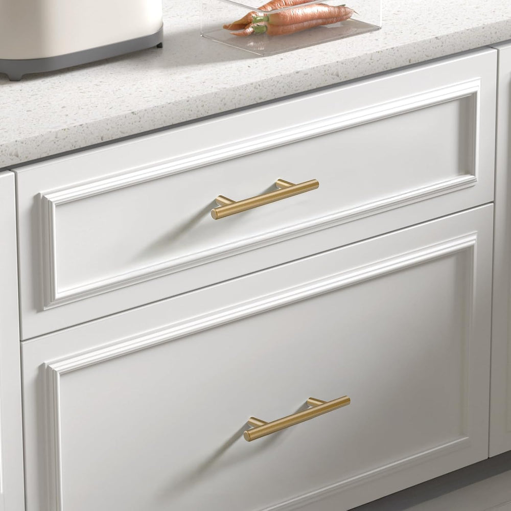 Goldenwarm 25 Pack 3 Inch Champagne Bronze Cabinet Pulls, T-Bar Handles