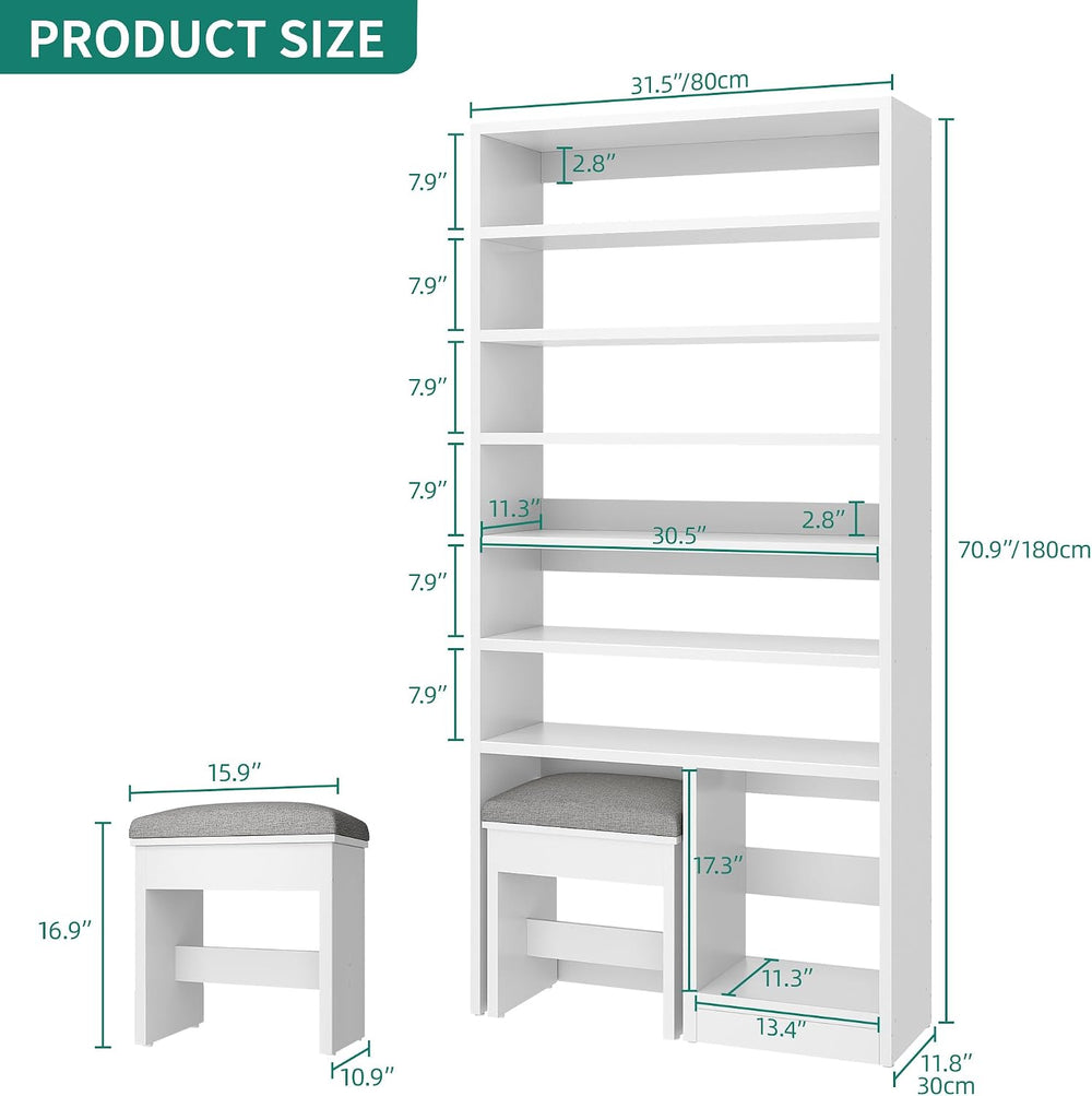 DWVO Shoe Cabinet with Hidden Bench