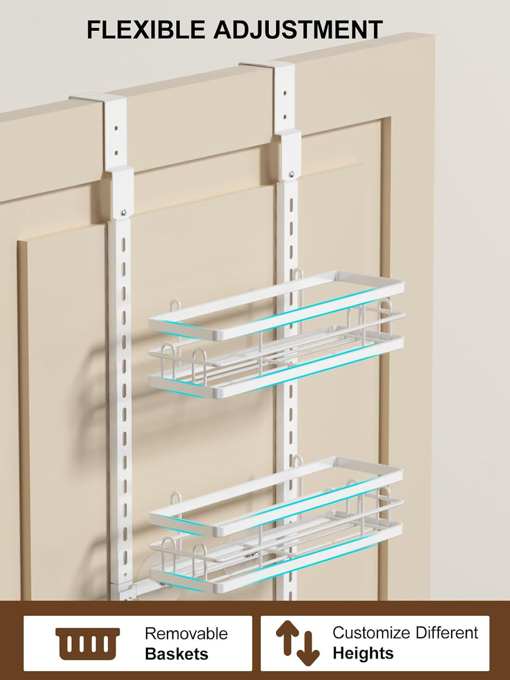 Delamu 9-Tier Over the Door Pantry Organizer, Adjustable Pantry Door Organize...