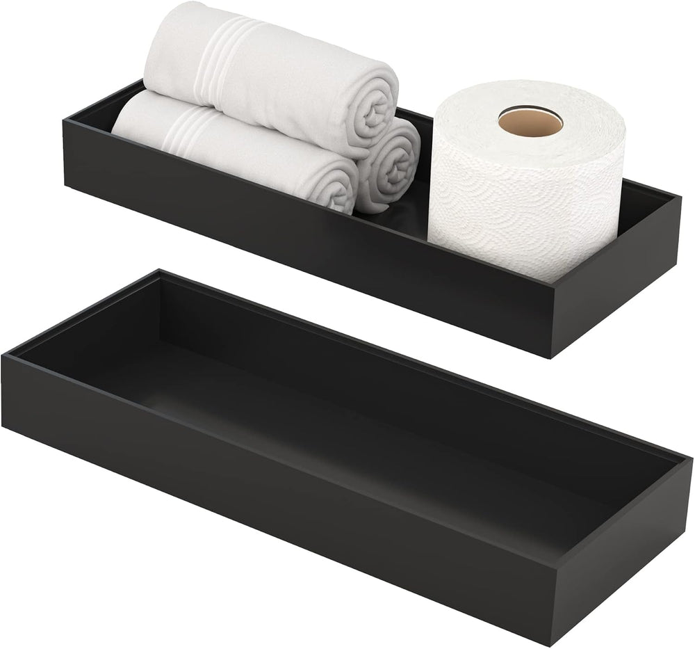 Toilet Tank Tray for Modern Black Bathroom Decor Set of 2 Toilet Tank Topper ...