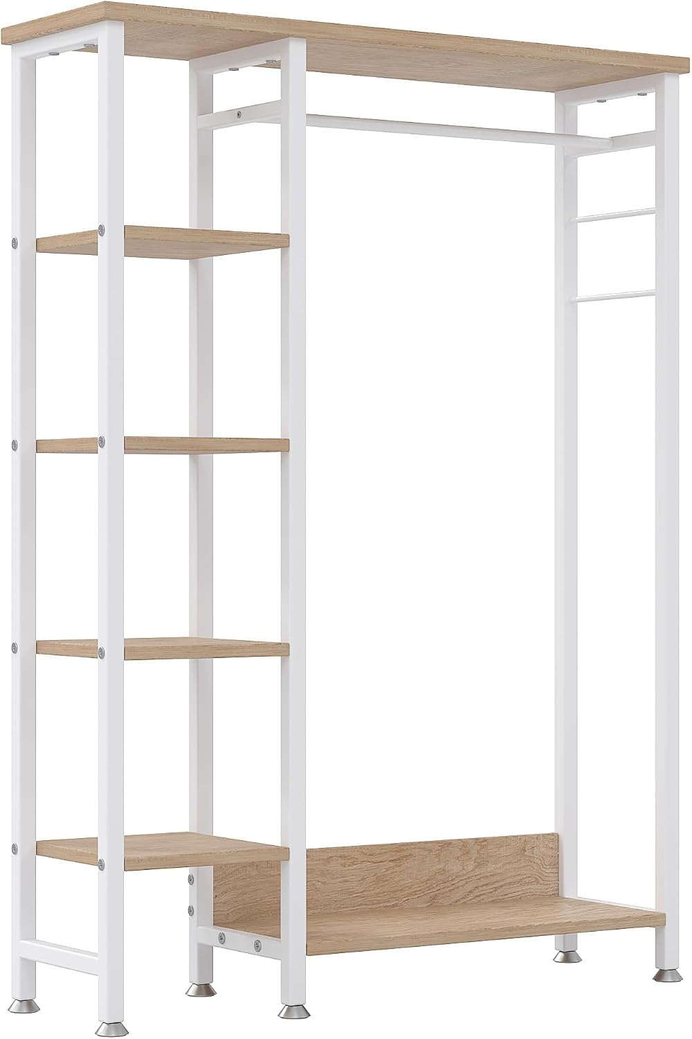 VECELO Open Garment Clothing Rack, Free-Standing Heavy Duty Storage Closet wi...