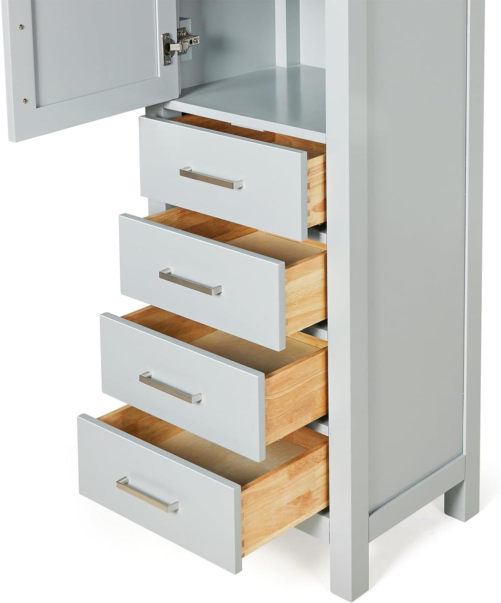 ARIEL Cambridge Bathroom Storage Cabinet - Solid Hevea Wood and Fully Assembl...