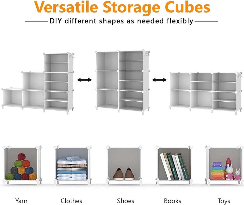 AWTATOS 6 Cube Closet Organizer Storage Shelves, White