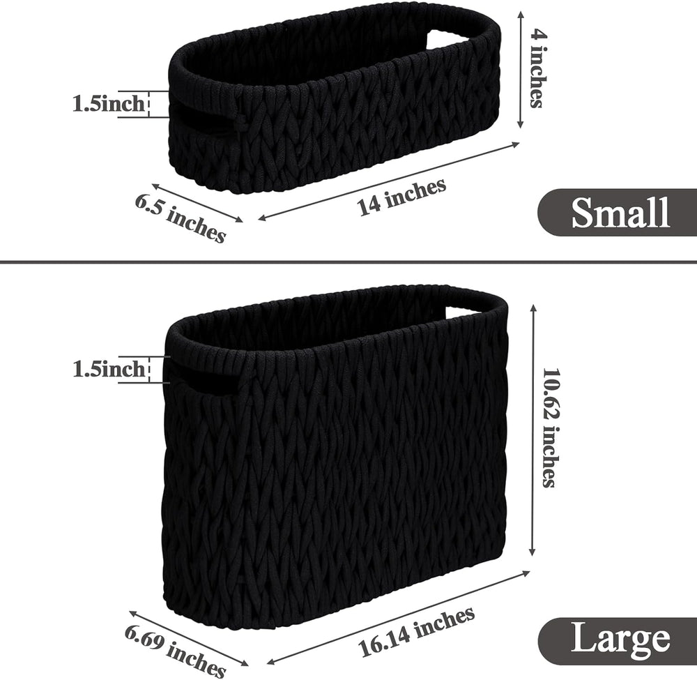 Boho Toilet Paper Storage Baskets, Cotton Rope Woven Bathroom Basket Set of 2...