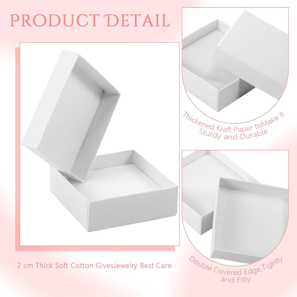 Tenceur 100 Pcs Jewelry Gift Boxes 3.5 x 3.5 x 1 Inch Cardboard Jewelry Boxes...
