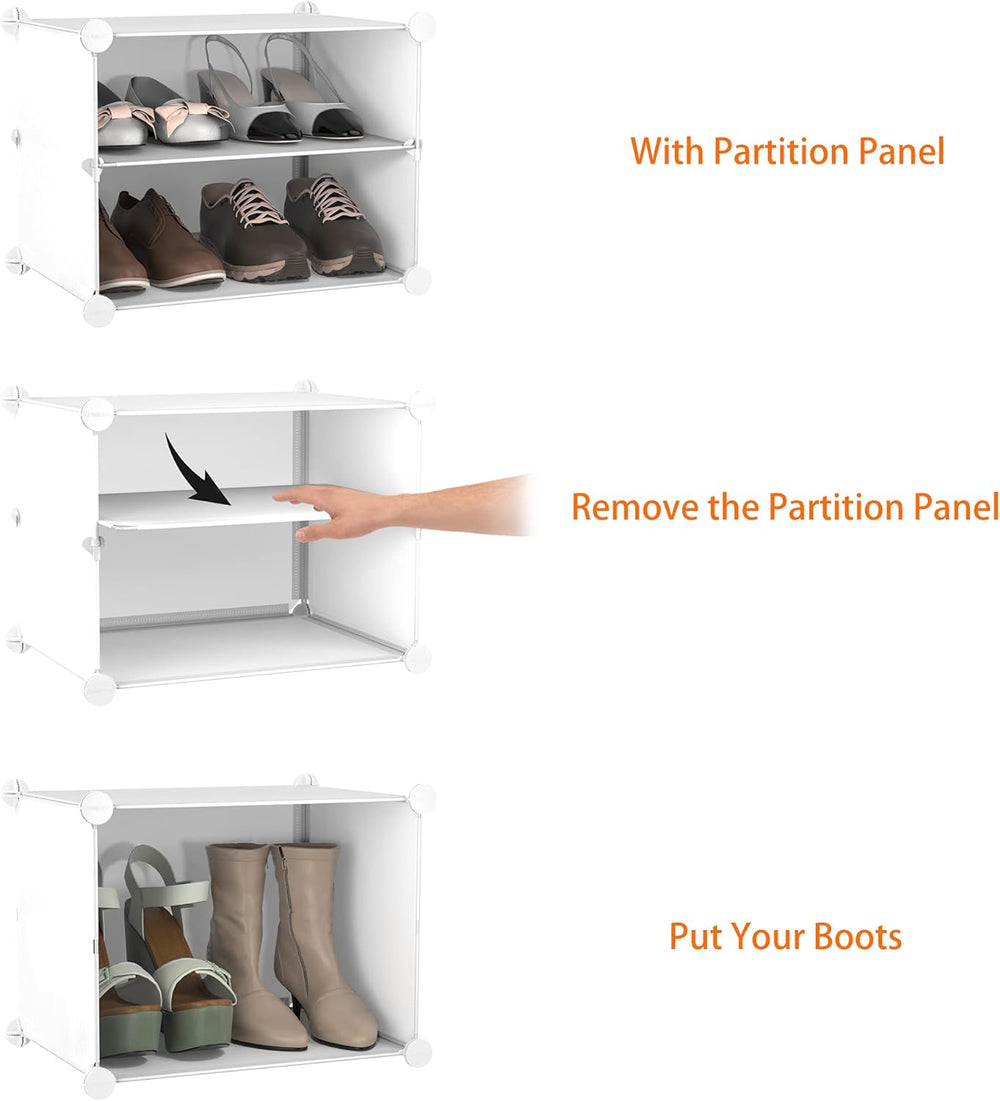 HOMIDEC Shoe Rack Organizer 32 Pair Modular Shoe Storage Cabinet for Closet