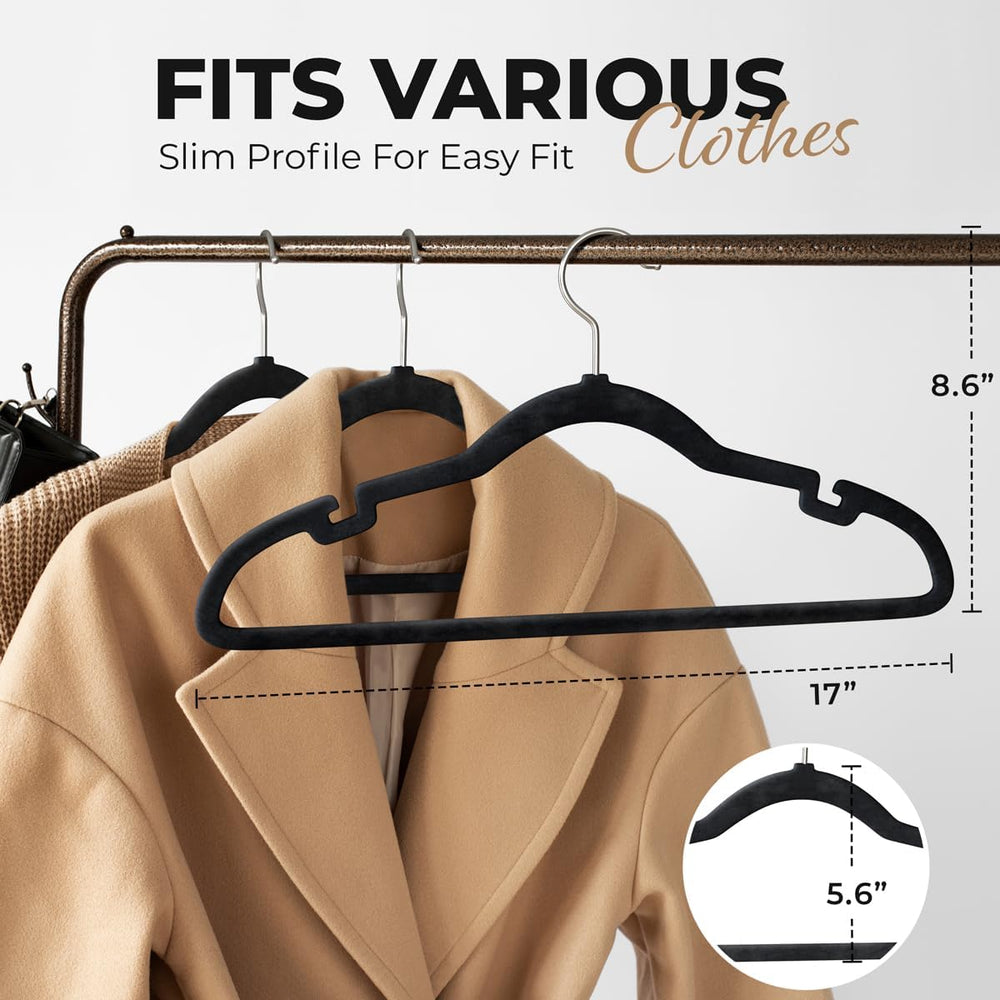 Our Modern Space 200 Pack Velvet Hanger for Shirt Pants Dresses Skirts Suits ...