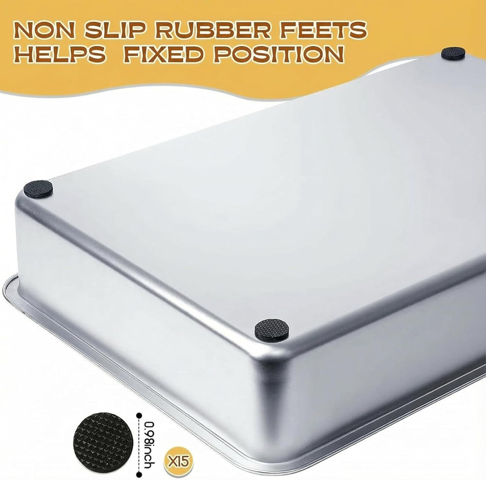 Suclain 2 Pack Stainless Steel Boot Trays for Entryway Under Sink Mat Tray Li...