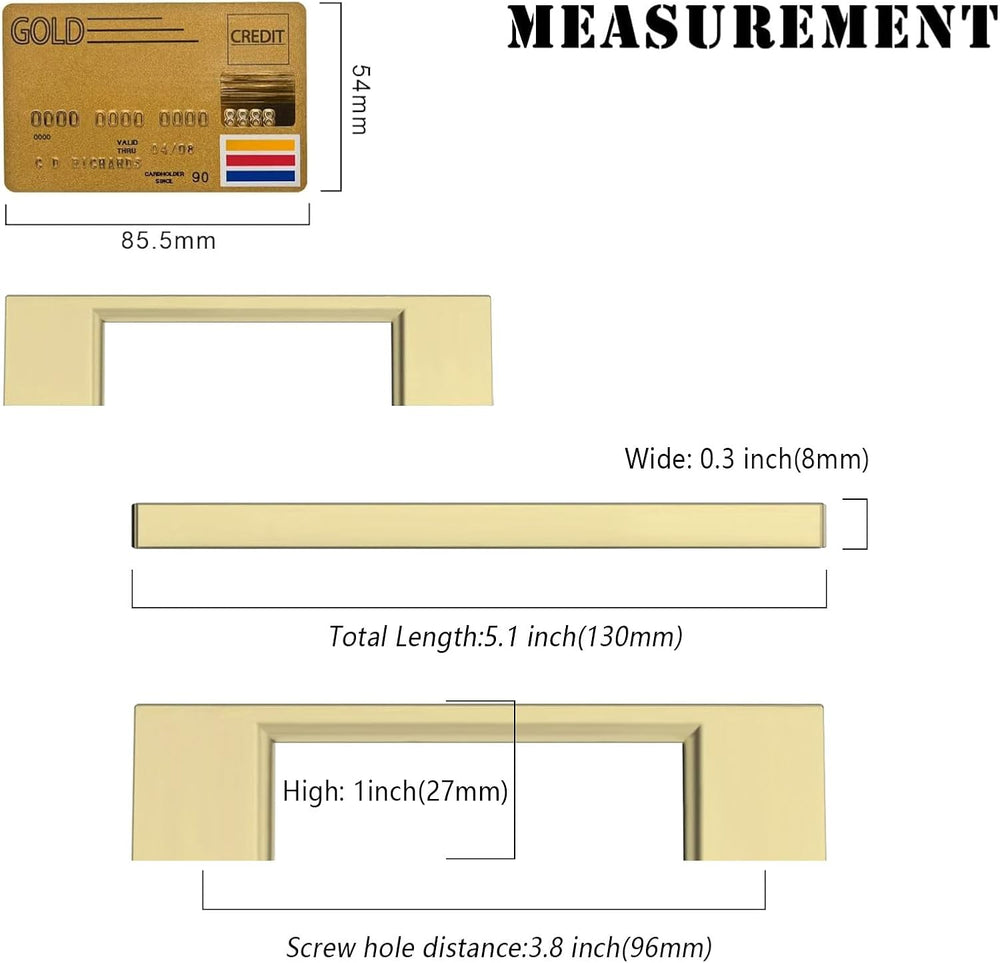 Amerdeco 10 Pack Brushed Gold Cabinet Pulls 3-3/4"
