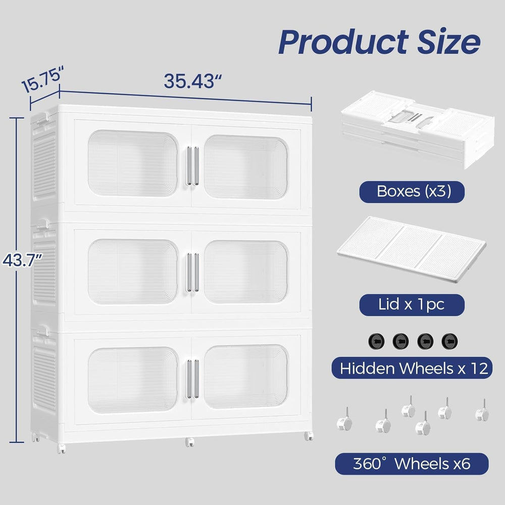 150Gal Exra Large Stackable Storage Bins with Lid, 600QT Collapsible Storage ...
