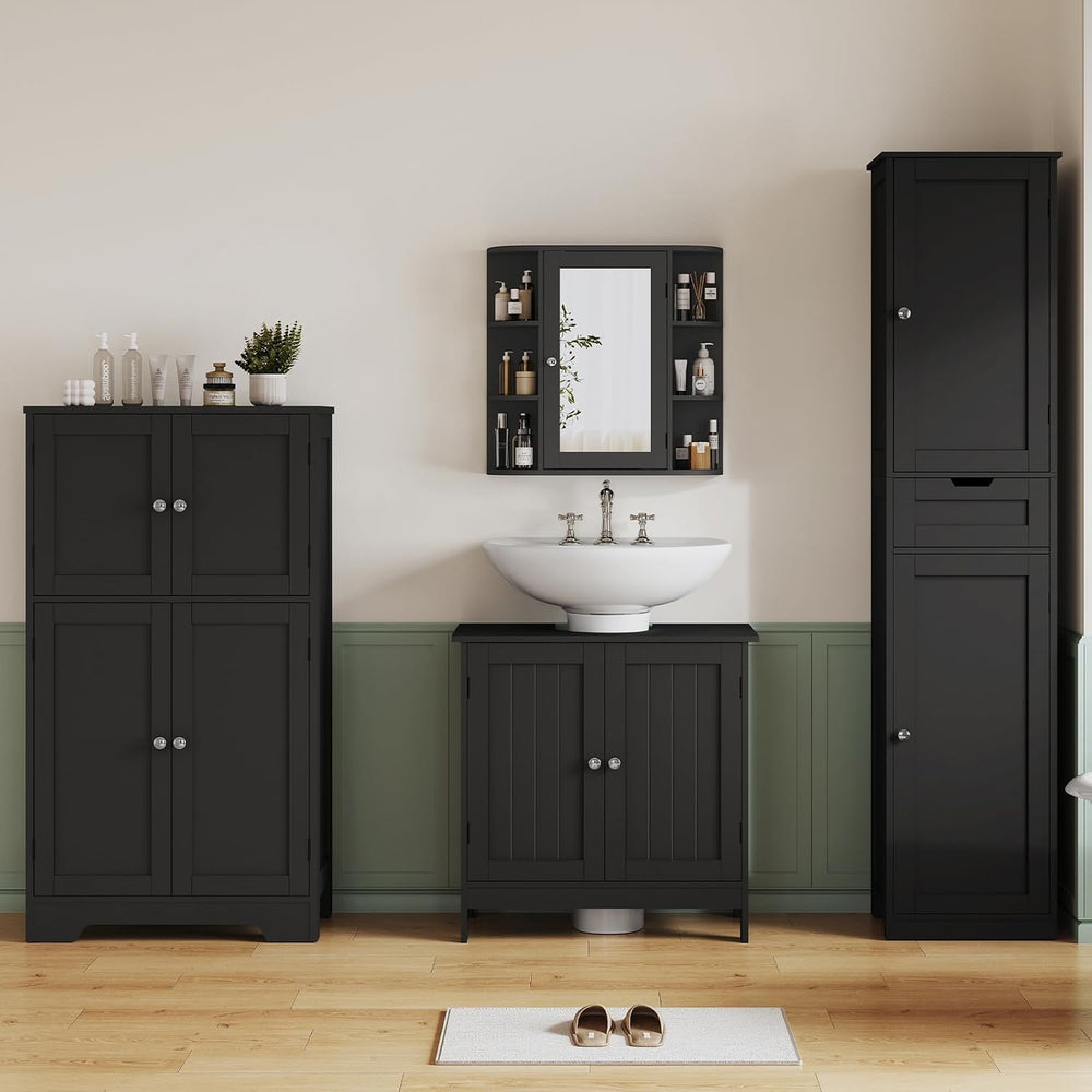 TEENFON Pedestal Sink Storage Cabinet, Under Sink Cabinet with 2 Doors & ...
