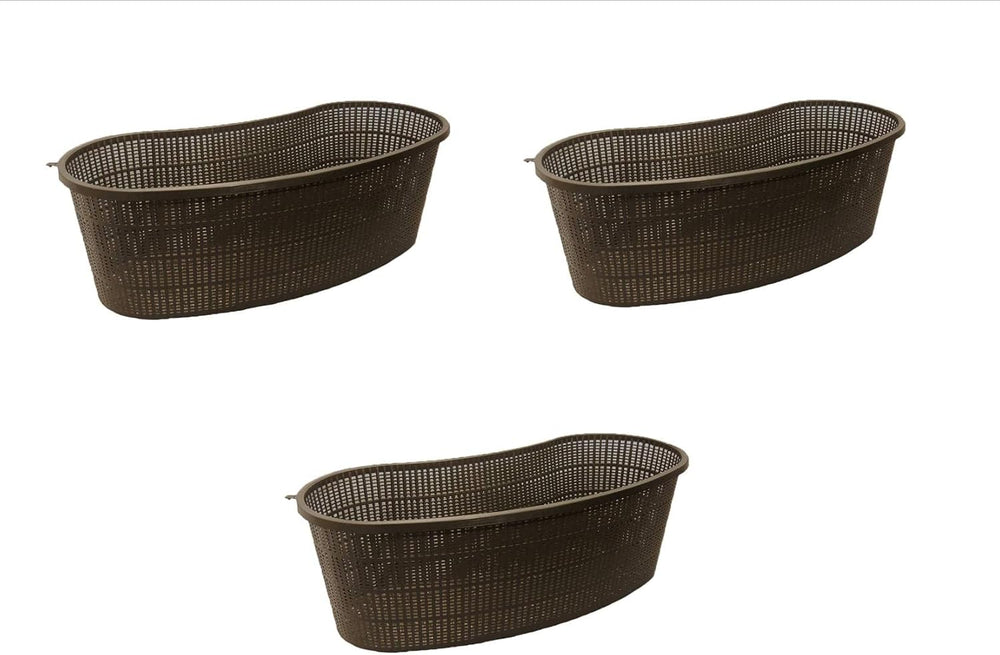 PondH2o Contour Kidney Shaped Plastic Pond Plant Basket, 17 Inch, 3 Pack