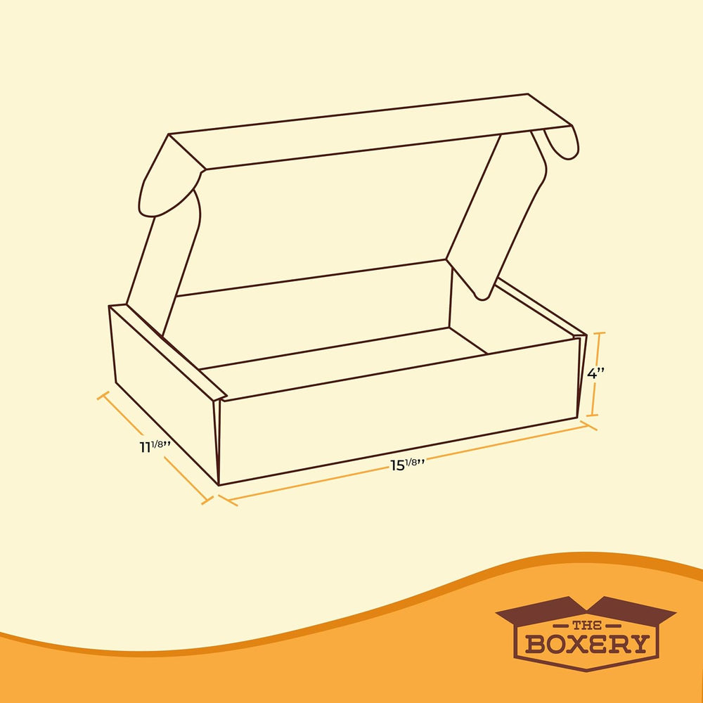 The Boxery 15 1/4 x 11 1/8 x 4 Inch-50-Pack, Kraft/Brown Corrugated Shipping ...