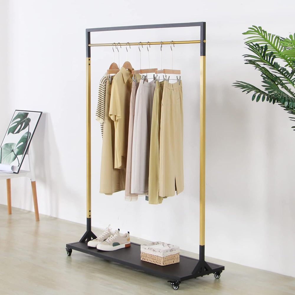 Clothing Racks for Hanging Clothes,Black Gold Design,Heavy Duty Rolling Iron ...