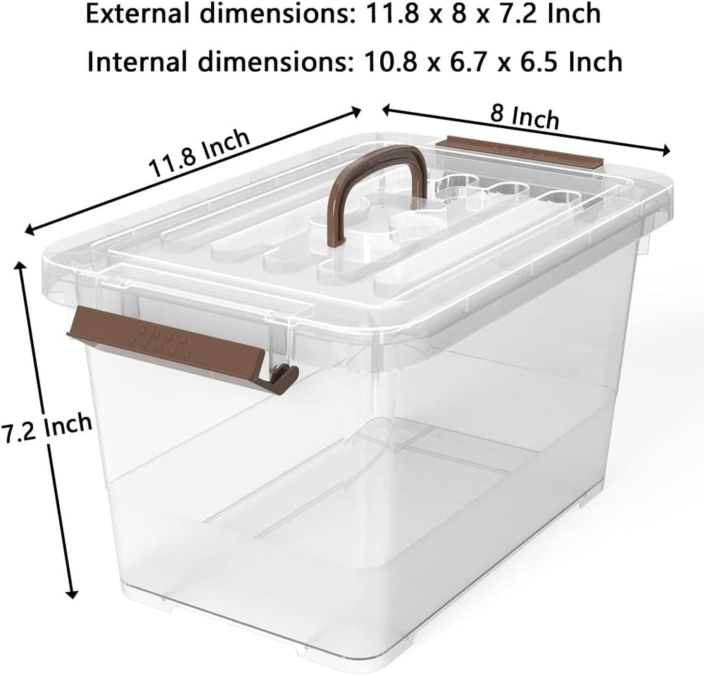 WYT 6-Pack Clear 7 Quart Storage Latch Box/Bins, Plastic Stackable Latching B...