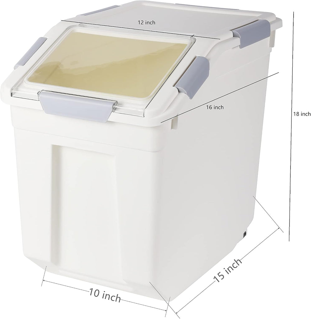 EonTone Flour Storage Container 25 Liters (30 Lb) Pack-6 with Lockable Lid W...