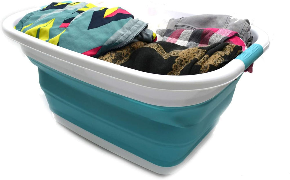 SAMMART 31L (8.1 gallon) Collapsible Plastic Laundry Basket-Foldable Pop Up S...