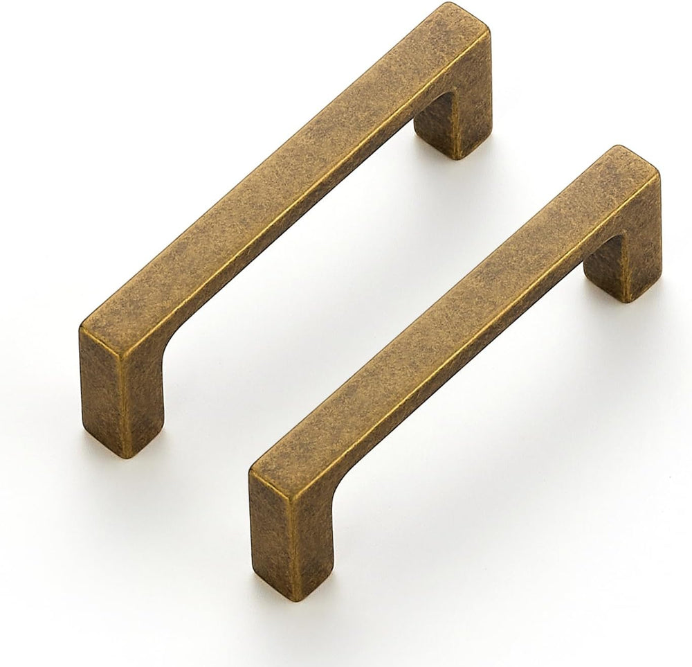 Ravinte Antique Brass Cabinet Handles Solid Square Pulls 3 Inch 30 Pack
