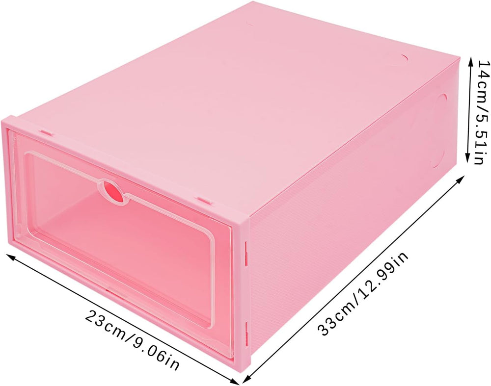24 Pack Stackable Shoe Boxes with Clear Lids - Foldable Shoe Storage Organize...