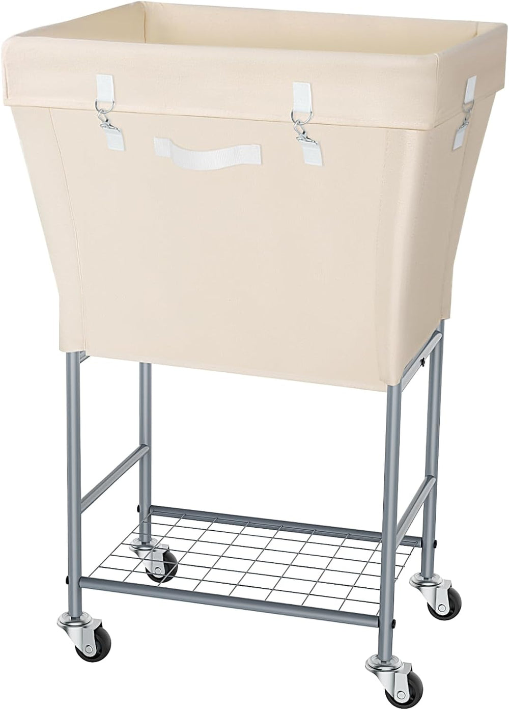 Syeeiex 2-Tier Rolling Laundry Hamper with Wheels, 110L Clothes Basket