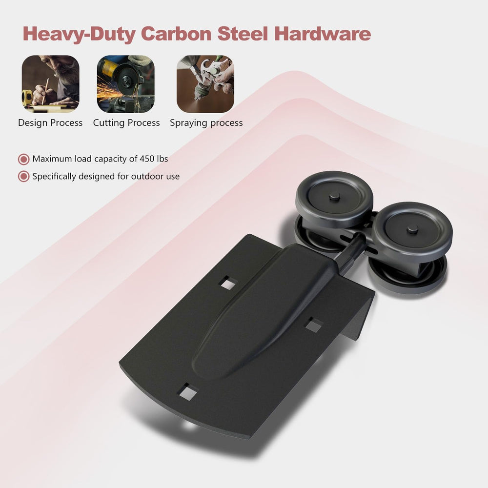 12FT Heavy Duty Box Rail Exterior Sliding Barn Door Hardware