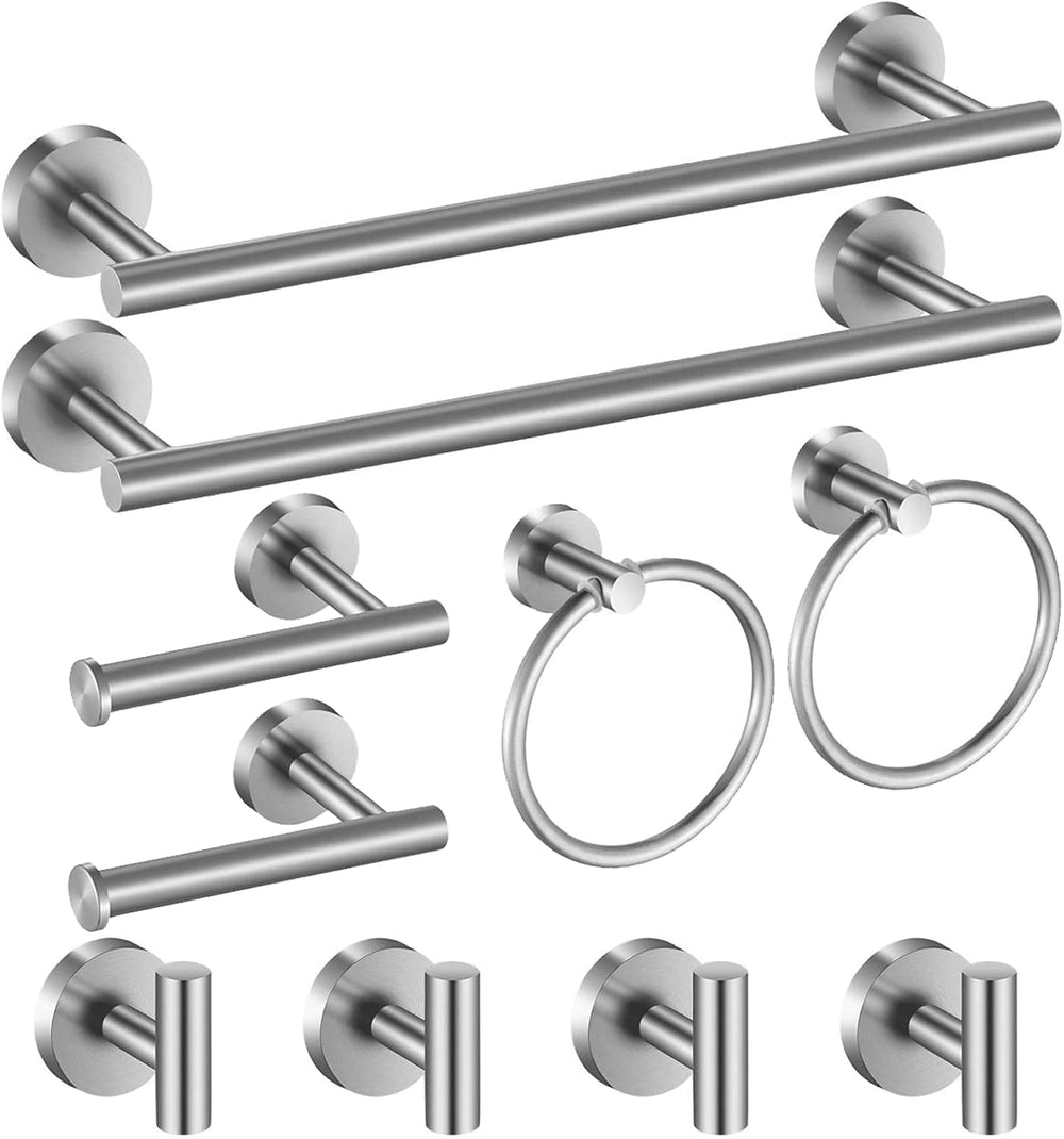Bathroom Hardware Set 10 Pieces, Stainless Steel Towel Bar Set Includes 16 in...
