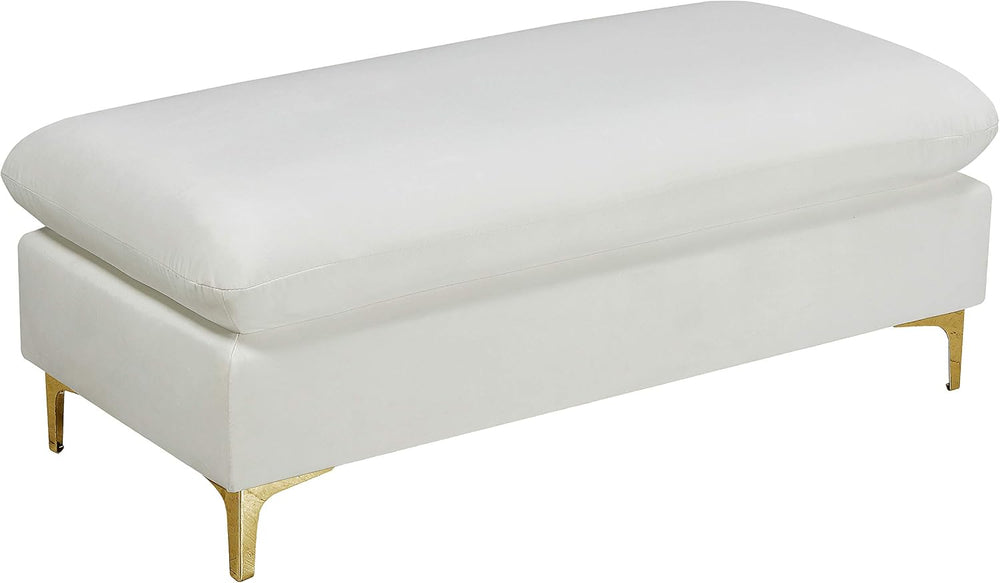 Meridian Furniture 636Cream-Ott Naomi Collection Modern | Contemporary Velvet...
