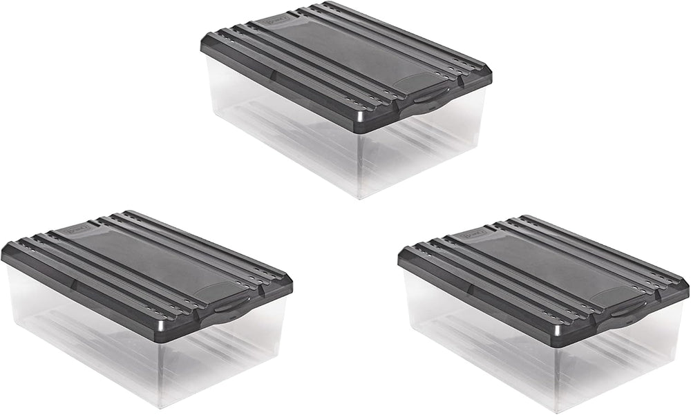 BranQ - Home essential Shoe Box with Ventilation Holes and Plastic Lid, 8 L, ...