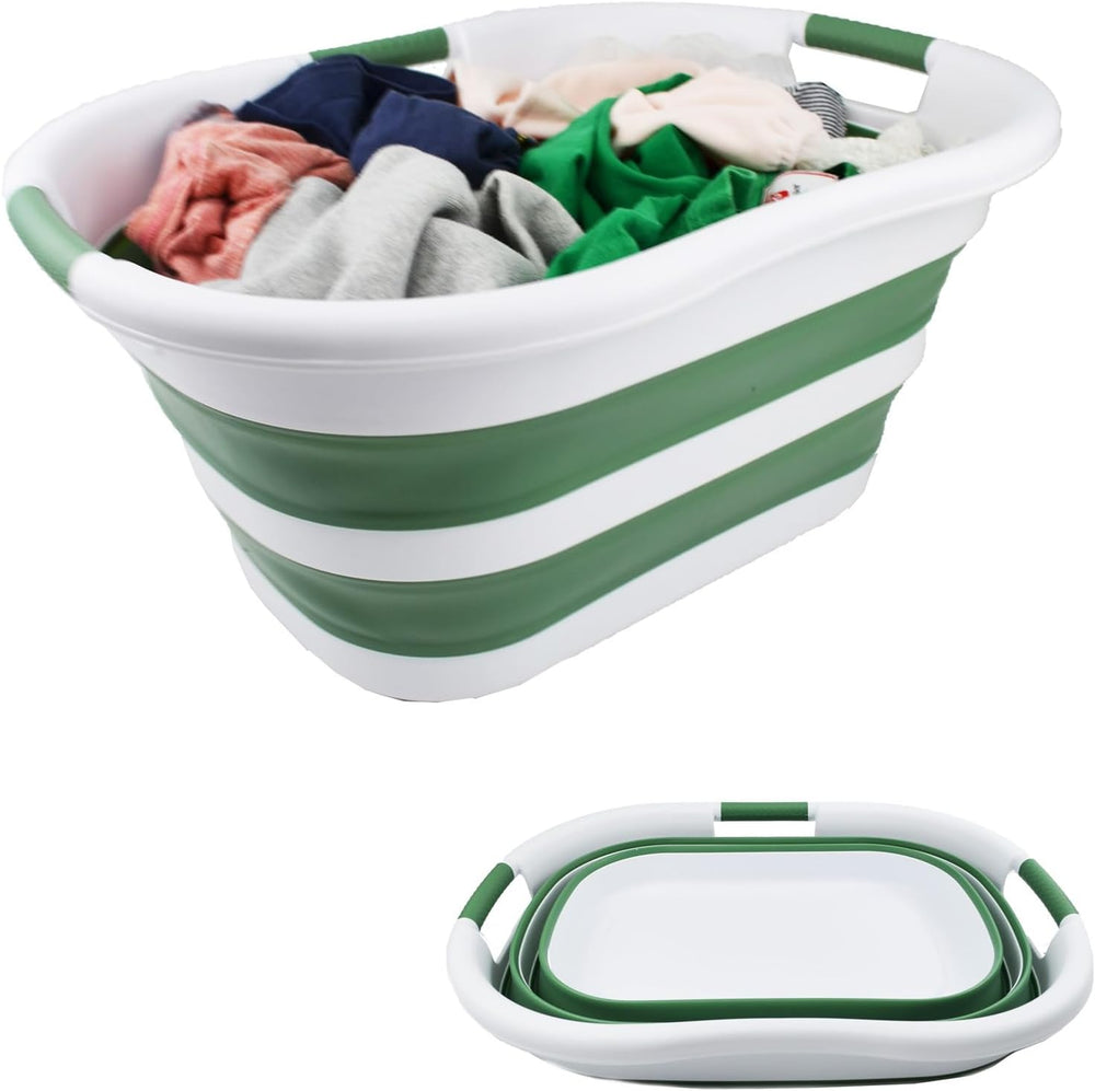 SAMMART 40L (10.5 gallon) Collapsible Plastic Laundry Basket - Foldable Pop U...