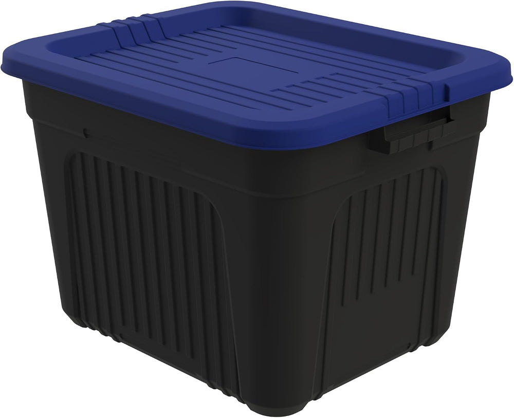 Life Story 20 Gallon Stackable Storage Bin, Versatile Lidded Container, Blue