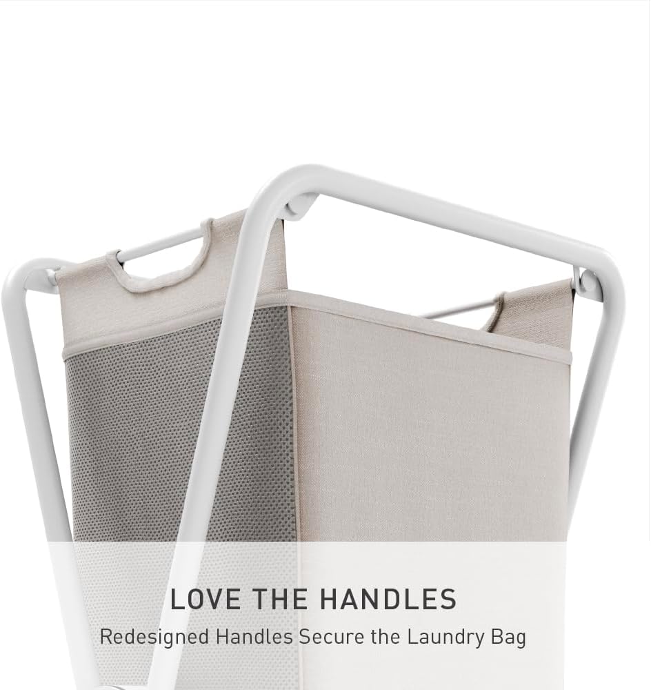 simplehuman X-Frame Hamper, Single Compartment Laundry Hamper for Bedroom Bat...