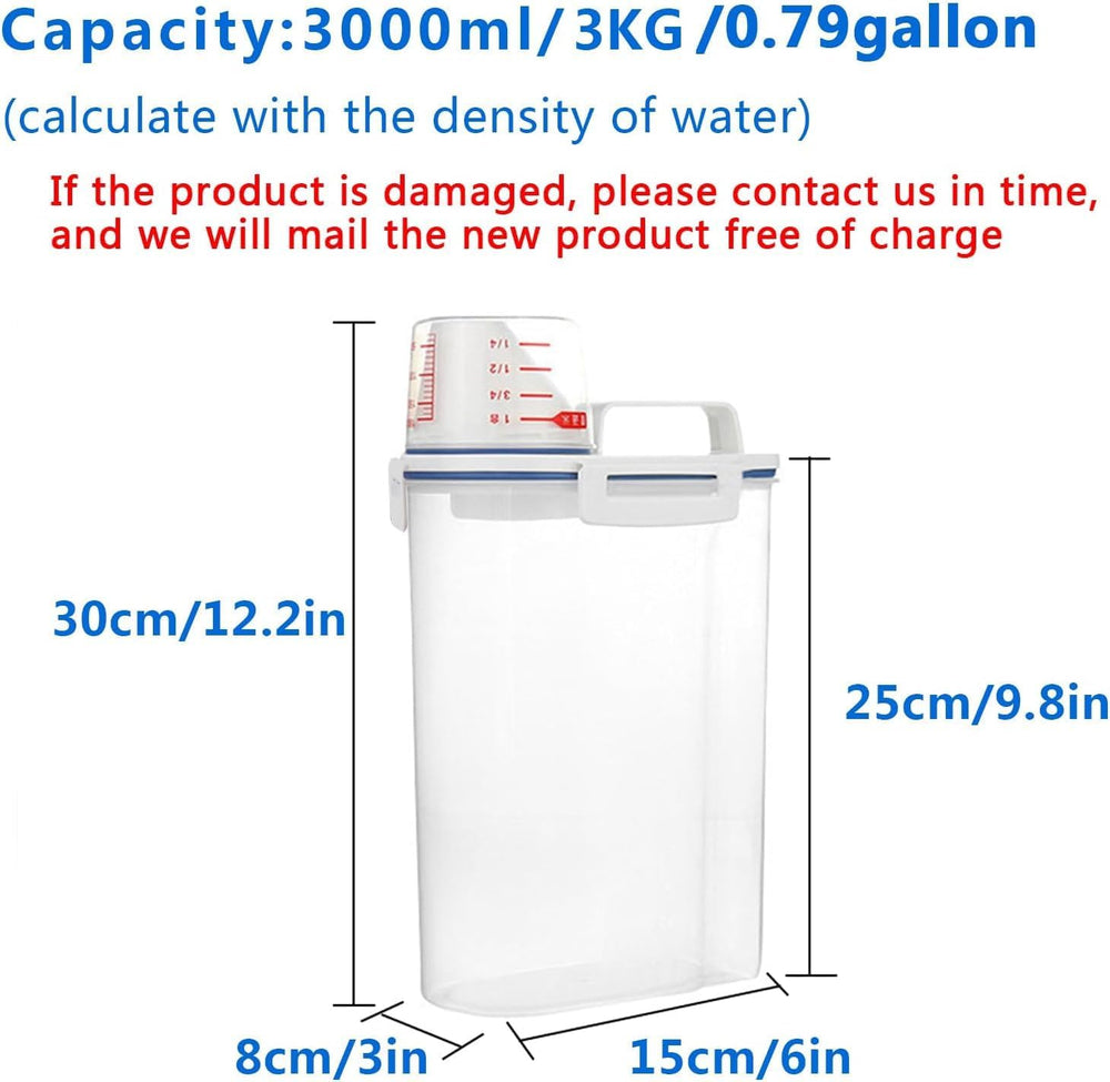 5.5 Lbs Rice Airtight Dry Food Storage Container Set of 4, Rice Storage Bin C...