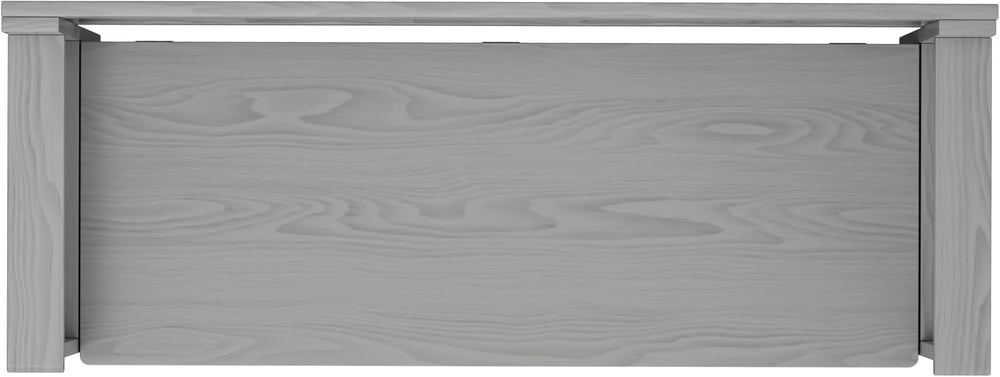 SIMPLIHOME Amherst 48" Wide Solid Wood Storage Bench in Fog Grey