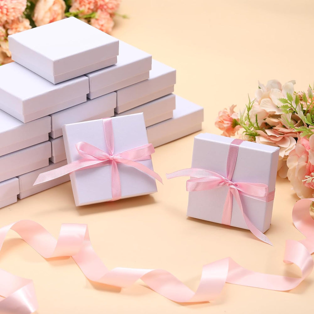 Tenceur 100 Pcs Jewelry Gift Boxes 3.5 x 3.5 x 1 Inch Cardboard Jewelry Boxes...