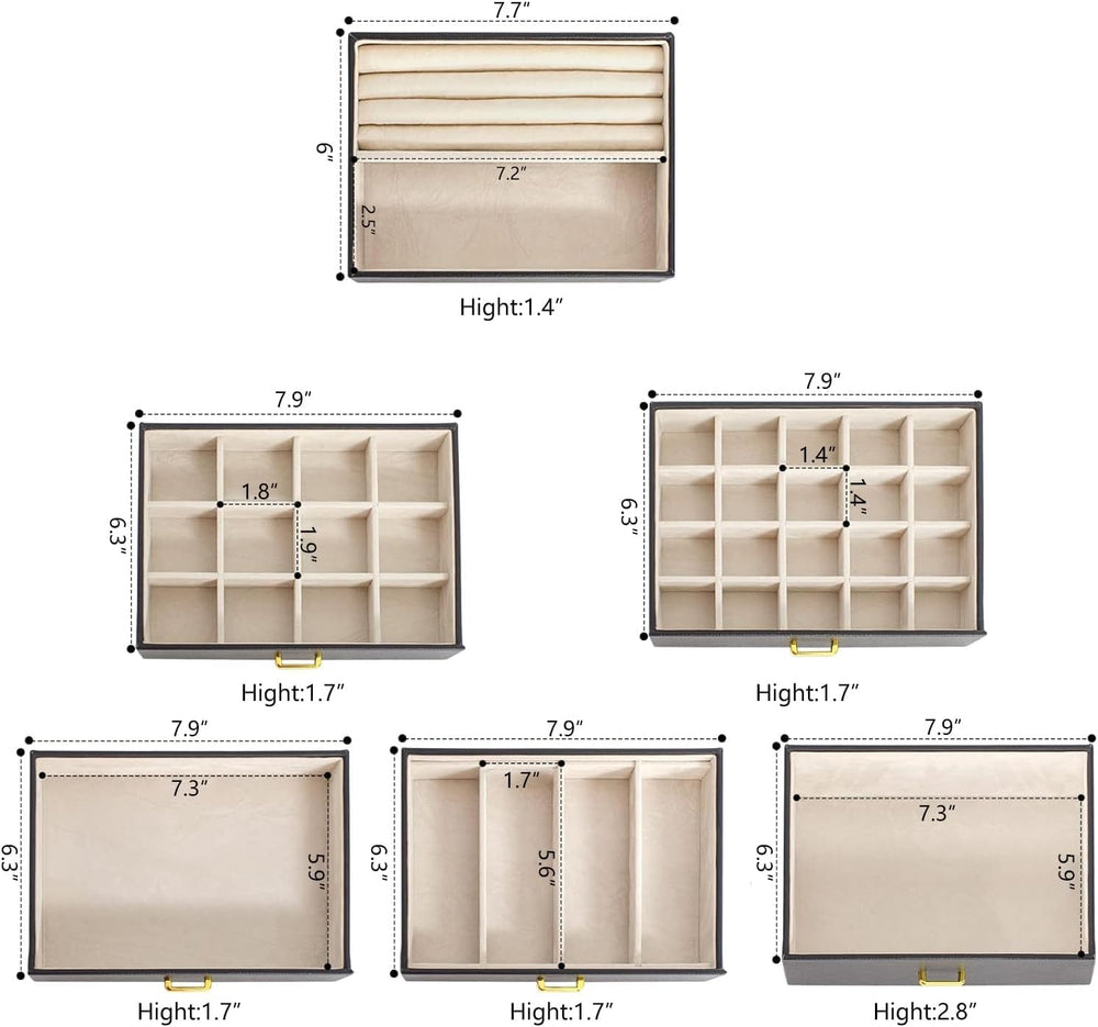 AKOZLIN 6-Tier Jewelry Box Organizer 5 Drawers Jewelry Storage Case