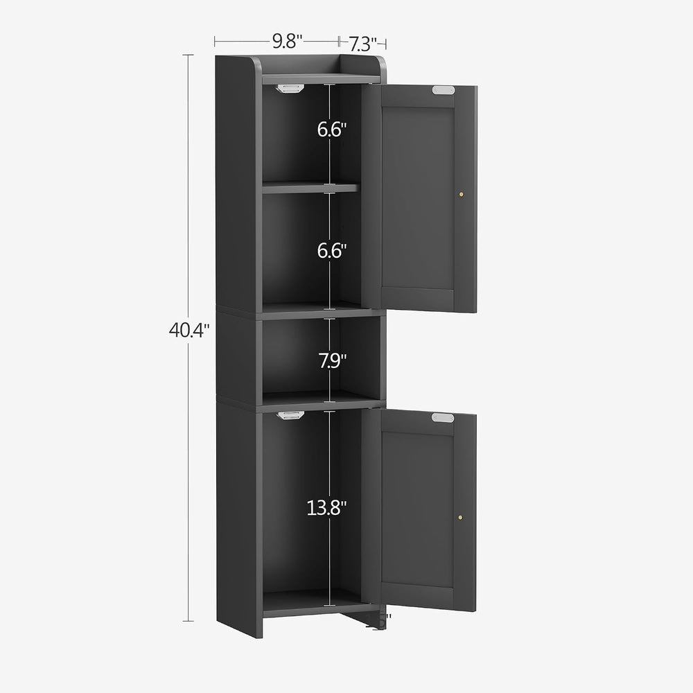 Bathroom Cabinet with 2 Doors, 7.3 x 9.8 x 40.4 Inches, Small Freestanding St...
