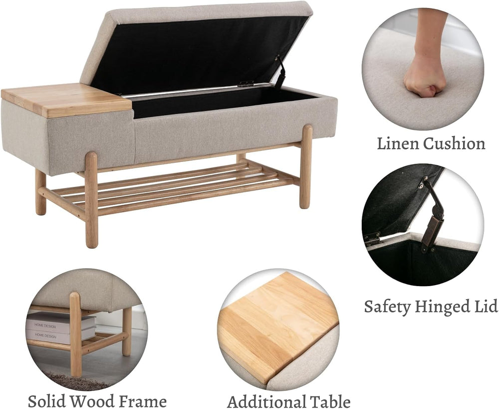 EALSON Modern Storage Bench for Bedroom End of Bed Upholstered Ottoman Bench ...